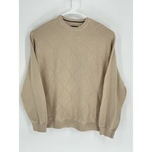 David Taylor Collection‎ Mens Size L Pullover Grandpa Sweater  Beige 100% Cotton